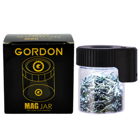 Gordon Light-Up Led Storage Jar, Air Tight & Magnifying View Jar, Black Jar Lid, Rechargeable Glass Jar Container 155 ml
